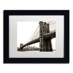 Trademark Fine Art Brooklyn Bridge 2 White Matte Artwork by CATeyes, 11 by 14-Inch, Black Frame