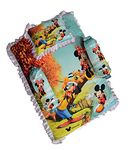 Baby Tales Disney Baby Reversible Mattress with Pillow Set (Blue - Mickey & Family)