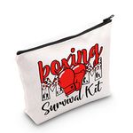 LEVLO Boxing Mom Cosmetic Bag Boxer Mama Gift Boxing Mom Survival Kit Make Up Zipper Pouch Bag For Boxing Mom Merchandise, Boxing Mom, Cosmetic Bag