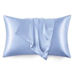 Love's cabin Silk Satin Pillowcase for Hair and Skin (Sky Blue, 20x36 inches) Slip King Size Pillow Cases Set of 2 - Satin Cooling Pillow Covers with Envelope Closure