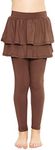 Girl's Skater Skirt with Built in Leggings Brown X-Large