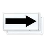 Black Arrow Sign Aluminium 30 x 15 cm Self-Adhesive Reflective Metal Safety Directional Sign Waterproof for Outdoor 2 Pack