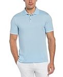 Perry Ellis Men's Heathered Short Sleeve Polo Shirt, Cerulean, Large