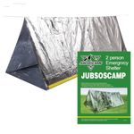 Emergency Survival Shelter Tent, 59 X 98.4inch Waterproof 2-Person Mylar Thermal Shelter Tent for Hiking Camping (Silver)