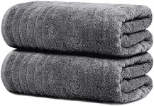 Tens Towels Large Bath Sheets, 100% Cotton, 35x70 inches Extra Large Bath Towel Sheets, Lighter Weight, Quicker to Dry, Super Absorbent, Oversized Bath Towels (Dark Grey)