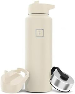IRON °FLASK Sports Water Bottle - Wide Mouth with 3 Spout Lids - Stainless Steel Gym & Outdoor Bottles for Men, Women & Kids - Double Walled, Insulated Thermos, Metal Canteen - Cashmere Cream, 40 Oz