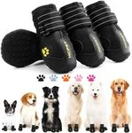 Hcpet Dog Shoes, Dog Boots for Small Dogs, Waterproof Medium Dog Booties Paw Protector for Summer Hot Pavement, Winter Snowy Day, Outdoor Walking, Indoor Hardfloors Anti Slip Sole Black Size 1