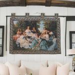 DaDa Bedding French Rococo Tapestry - 'Her Ladies in Waiting' Spanish Party Classical Baroque Woven Wall Hanging