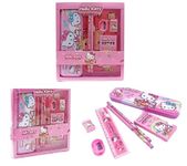 Invite Enterprise Plastic Cartoon Printed Modern Stationary Kit For Boys And Girls Pencil Pen Book Eraser Sharpener-Stationary Kit Set For Girls/Birthday Gift(Hello Kitty),Multicolor