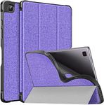 SWOOK Book Flip Case Cover for Samsung Galaxy Tab A7 10.4-inch Model SM-T500/T505/T507 2020[Auto Wake & Sleep] with TPU Shockproof Back & Magnetic Lock (Violet)