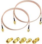 SUPERBAT SMA Male to SMA Female RF Coaxial Coax Cable 6inches + 5pcs RF Coax Adapter Kit, SMA Cable + SMA to SMA/RPSMA Adapter KIT for WiFi/Ham Radio/GPS/3G 4G LTE Antenna,LNA and etc