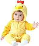 DarkCom Unisex Baby Animal Onesie Toddler Hooded Romper Halloween Cosplay Chicken Costumes Kids' Christmas Gifts 12-15 Months