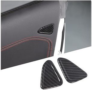 Car Side Door Speaker Cover Trim Compatible with Chevrolet Corvette C8 Stingray 2020-2023,ABS 2PCS C8 Interior Door Trumpet Grille Cover Trim Accessories (Black Carbon)