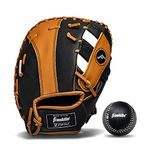 Franklin Sports Teeball Glove - RTP Fielding Glove - Synthetic Leather Baseball Glove - Ready to Play Glove (RTP) - 9.5 Inch Right Hand Throw - First Base - Black/Tan with Ball