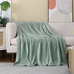 JIAHANNHA Saga Green Throw Blanket Fleece Blanket 50"x60",Super Soft Cozy Plush Throw Blanket for Couch Sofa Bed,Warm and Lightweight Velvet Bed Blankets for Adults