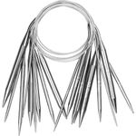 HASTHIP® 39 Inches Knitting Circular Needles 9Pcs Stainless Steel Circular Needles 2.5-10mm Assorted Sized Circular Needles with Etched Size Marks Multi Use Knitting Needles for Hat, Sweater, Carpet