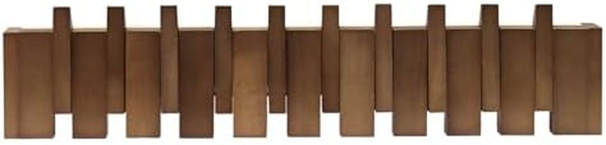 ZOESEEK 26.8" Wooden Piano Key Coat Rack Wall Mounted, 10 Hooks Natural Walnut Wall Coat Rack, Wall Mounted Coat Rack for Hanging Coats/Hats/Keys/Towels/Bags