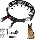Dog Prong Traing Collar,Choke Pinch Collar for Dogs [2 Extra Links][Dog Whistle][Cover] with Snap Buckle and Rubber Caps, No Pull Dog Collar for Medium Large Breed Dogs [Large]