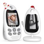 BOIFUN Video Baby Monitor with Camera, No WiFi, ECO VOX Mode, Night Vision, Battery, Two-way Audio, 8 Lullabies, Feeding Reminder, Smart Temperature, 2-inch Screen Baby/Elder/Pet, Wireless, Portable