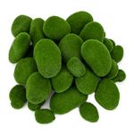 Nicunom 50 Pcs 5 Size Artificial Moss Rocks Decorative Faux Green Moss Covered Stones Fake Moss Balls for Garden Decor DIY Floral Arrangements Plant Poted Decoration