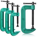 4 Pcs C Clamp Set 8 Inch Heavy Duty G-Clamps Automotive and Wood Working Clamps with 8 Inch Jaw Opening Sliding for DIY Carpentry Woodworking Welding and Building(8 Inch, 4 Pcs)