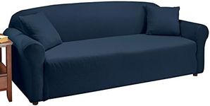 Collections Etc Jersey Stretch Slipcover Furniture Protector, Navy, Sofa
