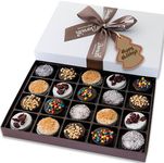 Christmas Gift Baskets, 20 Gourmet Holiday Chocolate Candy Cookies Gifts for Women, Food Delivery Cookie Gift Ideas for Men Coworkers Family & Friends