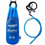 Shurex Gravity-Fed Water Bag for Sawyer Water Filtration System Survival Water Filter Straw, Compatible with LifeStraw and Other Water Filter Straw, Foldable, BPA-Free (6L)