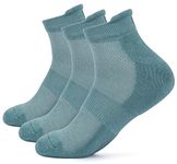 Mush Bamboo Fibre Ultra Soft, Anti Odor, Breathable, Anti Blister Ankle Length Socks for Men & Women for Running, Sports & Gym (Pack of 3) (Sea Green)