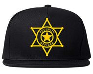 Kings Of NY Security Guard Officer Star Badge Mens Snapback Hat Baseball Cap Black