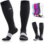 NEWZILL Medical Compression Socks for Women & Men Circulation 20-31 mmHg, Best for Running Athletic Hiking Travel Flight Nurses (Black, S/M)