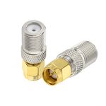 Superbat F Type to SMA Coaxial Cable Adapter Connector SMA Male to F Female Coax Connector 2-Pack for Coax Cable RTL-SDR Antenna Cell Phone Booster RG6 TV Antenna etc.