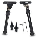 UUQ QV8 6-9 Inches Tactical Rifle Adjustable Bipod for Hunting and Shooting, Mount Base for Mlok Handguards, Directly Attach to M-Rail System, w/Spike Feet (Split Model)