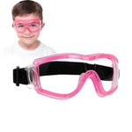 Jomixa Kids Safety Goggles, Children Safety glasses，Kids Lab Goggles Anti-fog BB Gun Protective Glasses for Kids Age 0-18 (Pink 1)