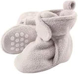 Luvable Friends baby girls Cozy Fleece Booties Slipper Sock, Grey, 0-6 Months Infant US