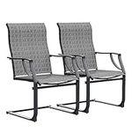 UDPATIO Patio Dining Chairs Set of 2, High Back Patio Chairs in All Weather Breathable Textile Fabric, Outdoor Furniture Chairs for Deck, Lawn, Garden, Backyard(Grey)