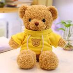 Teddy Bear Doll Plush Toy Bear Pillow Soft Bear Stuffed Animals Plush Toy Birthday Gift for Girlfriend Children (Yellow Sweater,30cm)