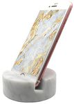 fashciaga Luxurious Marble Cell Phone Stand Holder for Cellphone Tablet On Desk, Countertop, Table, Nightstand. Heavy Solid Real Stone Mobile Phone Stands