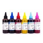 6 PK Sublimation Ink for Epson and Ricoh Printers - (600ML, 100ML of each BKCMYLCLM) Heat Press Ink, Heat Press Ink - for Epson or Ricoh printers. Heat Transfer mugs tshirts High grade