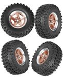 RCMYou Rc 2.2 Wheel Rims Tires Wheels for 1/8 1/10 Axial SCX10 SCX10 II 90046 SCX10 III TRX4 D90 RC Crawler Car,Aluminum RC 2.2 Beadlock Wheel,Bronze