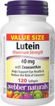 Webber Naturals Lutein 40 mg with Zeaxanthin, Maximum Strength, 120 Softgels, Supports Eye Health