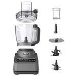 Ninja BN601 Professional Plus Food Processor, 1000 Peak Watts, 4 Functions for Chopping, Slicing, Purees & Dough with 9-Cup Processor Bowl, 3 Blades, Food Chute & Pusher, Silver