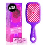 FHI Heat UNbrush Detangling Brush for Pain-Free Brushing on All Wet or Dry Hair Types — Durable DuoFlex Anti-Static Bristles, Lightweight Handle, Vented Hair Brush