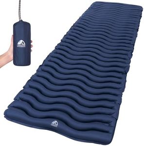 Unigear Ultralight Inflatable Sleeping Pad, Compact Air Camping Mat for Backpacking, Hiking and Traveling (Navy Blue Pad No pillo)