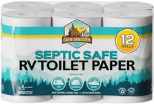 RV Toilet Paper - 12 Pack Septic Safe Toilet Paper 2-Ply Quick Dissolving Camper Toilet Paper Septic Safe to Prevent Clogs - Perfect for Automotive RVs, Septic Tank Systems, Boats, and Camping