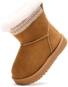 BMCiTYBM Baby Winter Snow Boots Infant Walking Shoes Brown 12-18 Months