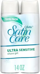 Gillette Satin Care Ultra Sensitive Shave Gel for Women, Pack of 2, 7oz Each, Frangrance Free