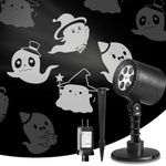 NOWSTO LED Halloween Decoration, Ghost Rotating Projector Yard Stake Lights, Indoor Outdoor Landscape Night Light for Home Thealter, Ceiling, Room, Patio, Garden, Halloween, Bedroom Decor