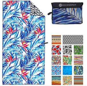 ECCOSOPHY Microfiber Beach Towel -Sand Free Towels are Quick Dry, Light Weight, Super Absorbent-Perfect Pool, Travel, Cruise, Camping Essentials - Oversized Extra Large for Adults (Tahiti)