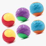 6Pcs Squeaky Dog Ball, Dog Toys Dog Ball Teeth Cleaning Puppy Chew Toys Pet Training Ball Dog Interactive Dog Ball for playing, Training, Interacting (Red Yellow, Green Purple, Blue Orange)